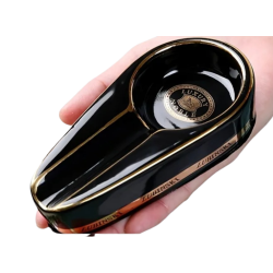 Cenicero negro de cerámica